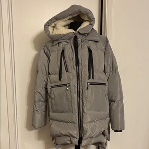 OROLAY Light Gray Duck Down Puffer Coat Jacket Large